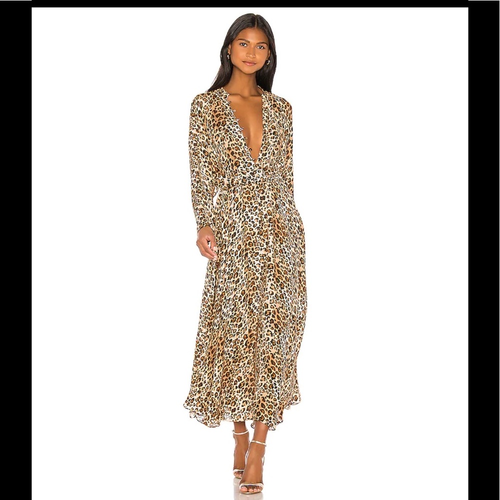 Nicholas Leopard Belted Kaftan